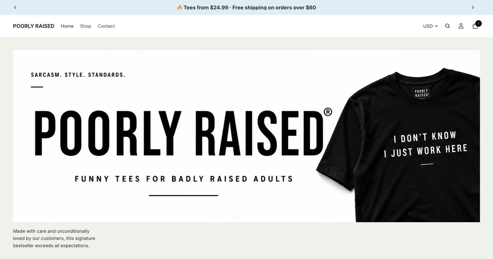 Poorly Raised homepage